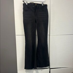 NWT L&B lucky & blessed size 12 Black Flare Wide Leg Jeans mid rise flare